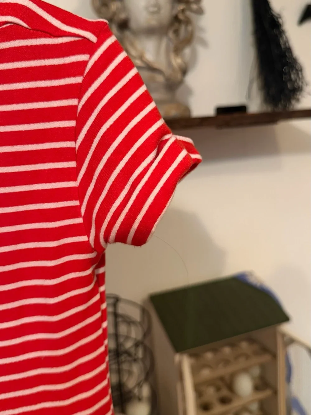 Red Striped Heart Pocket Kids Dress by Little sleepies
